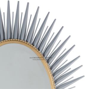 Espejo de pared con marco plateado Sunburst, espejo de arte de pared elegante para Hotel, restaurantes, oficina, pared, espejo decorado de Navidad a la venta - Product Image 5