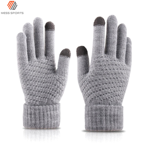 MESS SPORTS Fashion for <b>Screen</b> Women Cute Checked Printed Cotton Knitted Full Finger Mittens Winter <b>Gloves</b> - Product Image 2