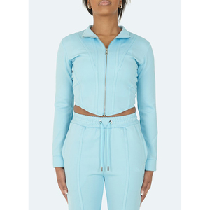 Best Quality CORSET TRACK <b>JACKET</b> - BABY BLUE Warm Winter Zipper Women <b>Jacket</b> - Product Image 1