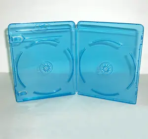 מארז dvd bluray 7 מ"מ כפול ( כחול ) עם סרט חיצוני