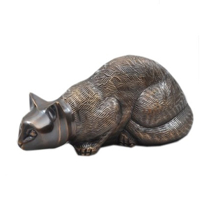 Modern Style Metal Cat Urn Engraved Pet Cremation Urn for Cat and Dog Classic Pet <b>Memorial</b> <b>Vase</b> - Product Image 5