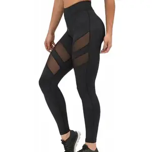 Wholesale High Waist Black Color Soft 92 Polyester 8 Spandex Fashion Leggings for Women