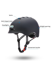 Casque de vélo léger certifié CE en ABS+PC avec lumière LED, casques de vélo de haute qualité pour femmes et hommes YOUNGSON