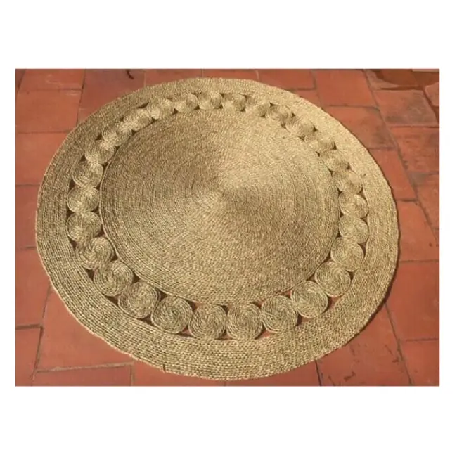 Soft Quality Vintage Round Jute Rug Handmade straw floor mat made in Vietnam For Your Lovely Home