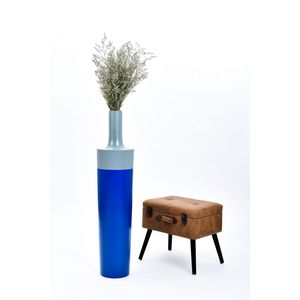 Vase de sol moderne bleu-gris en métal, support pour plantes, résistant à l'eau, pot décoratif d'intérieur - Product Image 2
