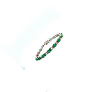 Wholesale 925 Sterling <b>Silver</b> Tennis <b>Bracelets</b> Natural Emerald Gemstone Handmade Jewelry Party and Gift Occasion Appropriate - Product Image 2