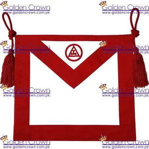 Tablier en cuir brodé de la meilleure qualité en gros Royal Arch Masonic Regalia avec badge à coudre décoré du logo en laiton du ruban - Product Image 2