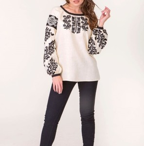 Summer Ladies Full <b>Sleeves</b> Top Hand Embroidered Romanian Peasant Blouses Plus Size Tops and Blouses - Product Image 4