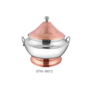 Calentador de comida de BUFFET decorativo, platos de cobre para CATERING, CHAFER de forma redonda de alta calidad - Product Image 5