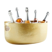 Seau à glace Antique en silicone, panier à vin, baignoire de bière en galvanisé avec finition or, accessoires de Bar de luxe