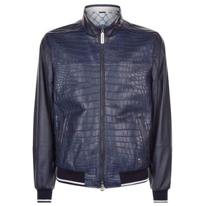 Veste bomber de luxe pour homme en cuir sur mesure, imperméable, respirante, grande taille, fermeture éclair, couleur violette, décontractée - Product Image 1