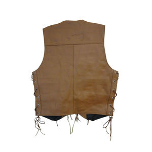 Gilet de moto en cuir véritable pour hommes, gilet de moto - Product Image 2