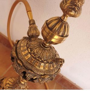 Chicha géante sculptée à la main, édition limitée, luxe, Farida, laiton massif, finition laquée, plateau double face - Product Image 2