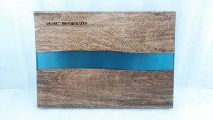 Tabla de cortar de resina epoxi de bloques de corte de madera artesanal de calidad, tabla de servir para Cocina Casera directa desde la India - Product Image 2