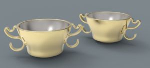 Bol de service de fruits rond en métal gaufré en métal chaud pour la vaisselle Look classique Bol de service en métal fantaisie Bol à motif de feuilles - Product Image 6