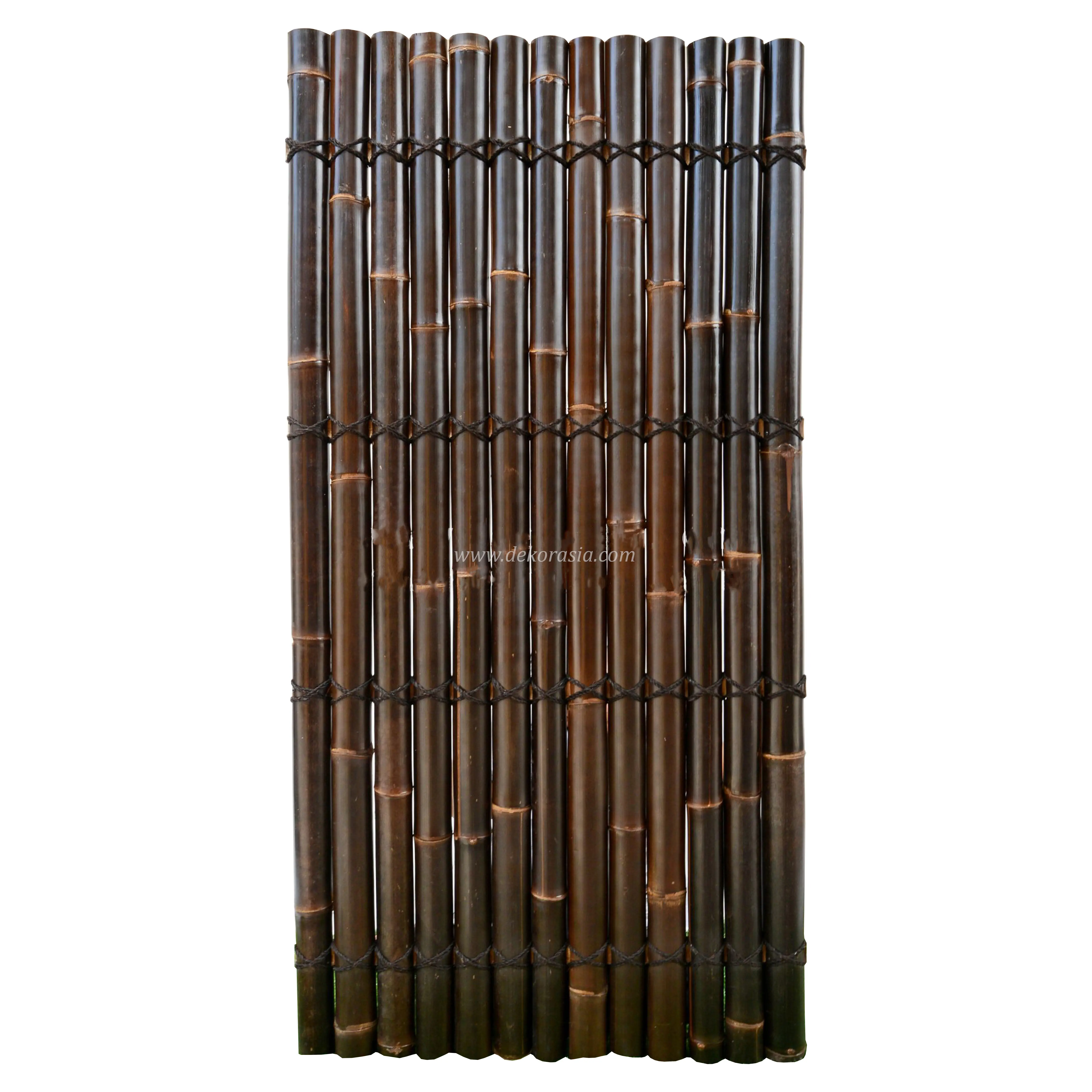 Porta-malas de bambu de bambu, porta-malas de bambu preto para decoração de jardim, área externa, sala de estar e preto