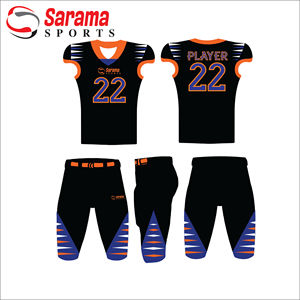 Uniforme de football américain pour adultes et jeunes Ensembles de football américain à sublimation confortable avec nom de l'équipe et logo, - Product Image 3