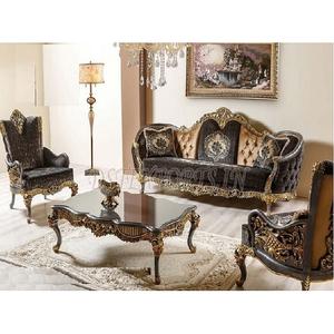 Sofá de Salón con Acabado Metálico Exclusivo, Muebles de Salón de Estilo Clásico con Acabado Metálico, Conjuntos de Sofás de Salón de Lujo - Product Image 1