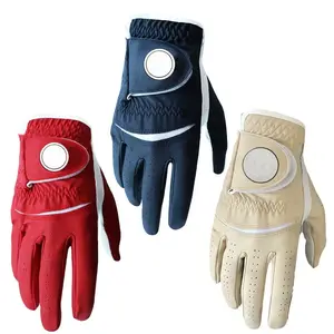 Custom Logo Design Soft Breathable Indonesia Cabretta Leather Golf Glove Men Women Left Hand Golf Accessories Glove