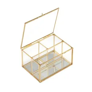 Сказочный дизайн металлическая и стеклянная косметическая коробка эксклюзивного качества квадратной формы шкатулка для подарков