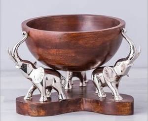Best Selling Elephant Serving Bowl for Home Kitchen Hotel Food Serving Dish Decor Modern design Wood Serving Salad Bowl - Product Image 3
