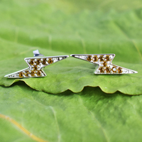 Boucles d'oreilles clous multi-pierres, design éclat de foudre mignon, en argent sterling S925, bijoux fins, cadeau, idéal pour les fêtes, Inde, prix bas, vente chaude