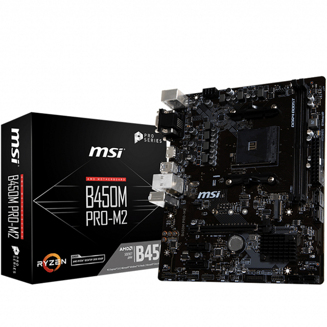 Used MSI PRO B450M PRO-M2 with AM4 Socket AMD B450 SATA 6Gb/s Micro ATX AMD Gaming Motherboard