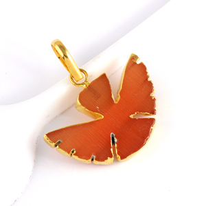 Colgante de Piedra de Ojo de Gato Color Durazno con Diseño de Águila Monalisa, Adorno de Latón con Galvanoplastia Animal - Product Image 2