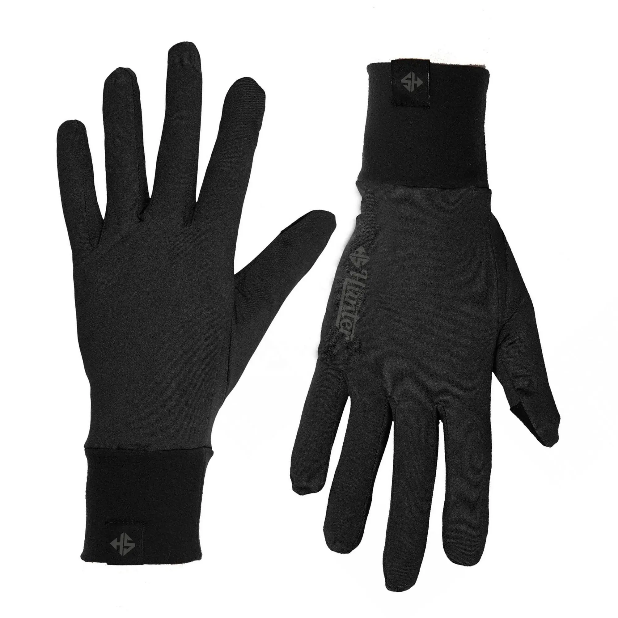 Customize Touchscreen Water Resistant Silicone Gel Palm Fleece Lining Winter Warm Cycling Running Gloves full finger
