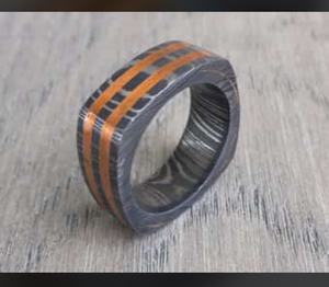 Anillo de Boda Unisex de Acero de Damasco, Personalizable, con Incrustaciones, para Compromiso, Aniversario, Fiesta, Joyería de Moda ODM, Cobre y Madera - Product Image 2