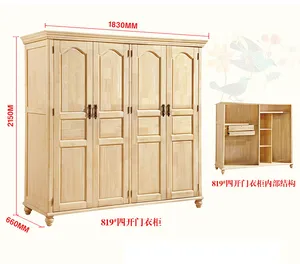 עתיק אמריקאי בית ריהוט עץ ארון 2 3 4 דלתות ביתי ארון בגדים גדולים מצויד שינה ארונות ארון