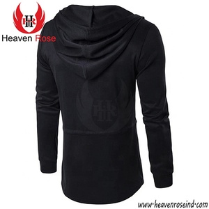Sweat à capuche Slim noir Long uni pour Sports de plein air, vêtements décontractés, dernière conception sur mesure - Product Image 2
