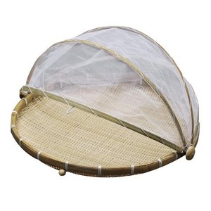 VIETNAM FACTORY BAMBOO BASKET WITH <b>NET</b> PREVENT FROM INSECTS and FLIES - CONVENIENT BAMBOO RATTAN <b>KITCHEN</b> TOOL - Product Image 6