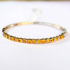 Pulsera de Plata de Ley 925 de diseño moderno hecha a mano, piedra preciosa de zafiro amarillo de alta calidad, estilo de moda para regalo de fiesta de boda - Product Image 2