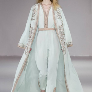 STYLISH-CAFTAN--with <b>TOP</b> ,PANT DRESS-WITH-EMBROIDERY WITH <b>CRYSTAL</b> BEADS WITH GLASS STONE work--FOR--PARTY-WEAR & Wedding--2021-- - Product Image 1