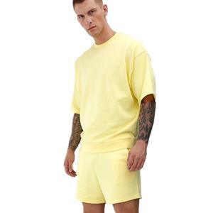 Camiseta de manga corta y pantalones cortos, conjunto de dos piezas con logotipo personalizado, 100% algodón - Product Image 6