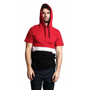 Logotipo personalizado Gimnasio Fitness Deportes Sudaderas con capucha Hombres Bloque de color Cordón Sudadera con capucha de manga larga Estampado de moda Regular Sudadera con capucha de manga corta - Product Image 6