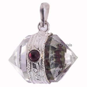 Meilleure valeur des pendentifs à Double pointe en métal de Quartz clair: pendentifs à Double pointe en métal de Quartz clair à vendre - Product Image 1