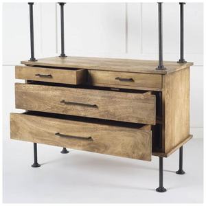 Antique Industrial Design Solid <b>Wood</b> Bookcase <b>for</b> Home Living Room Entry Apartment Hotel Furniture Decor - Product Image 2