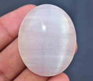หินอัญมณีธรรมชาติ Selenite Cabochon,หินอัญมณีแฮนด์เมดทรงหลวม - Product Image 5