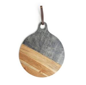 Planche à découper ronde en bois et marbre, livraison gratuite, Design personnalisé, fait à la main - Product Image 2