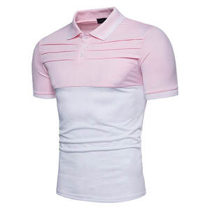 Polo de hombre de algodón 100% personalizado al por mayor, transpirable, con bloques de colores, manga corta, informal, entallada, varios colores - Product Image 6