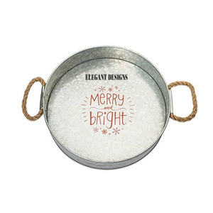 Bandeja de servicio galvanizada Vintage de calidad superior Juego de platos de mesa de lujo Dos platos al por mayor - Product Image 2