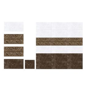 Carreaux muraux en céramique au design moderne émaillé brillant couleur café blanc et foncé 30x60cm - Product Image 1