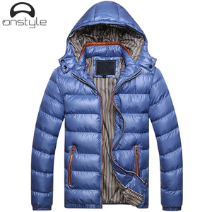 Premium Quality Men's Hooded Puffer Jacket Winter Warm Standard Thickness Casual Breathable Windproof Eco-Friendly Outerwear - Product Image 1