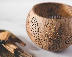 Soporte de luz de té con carcasa de Coco para decoración, candelabro con Logo láser grabado, hecho en Vietnam - Product Image 5