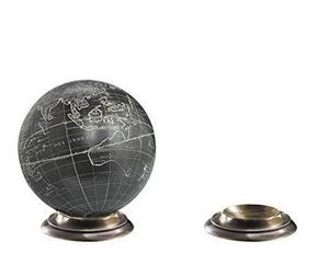 Porte-bougie décoratif en forme de globe terrestre noir |   Décoration de table moderne pour bureau à domicile avec base en métal, pièce décorative cadeau - Product Image 1