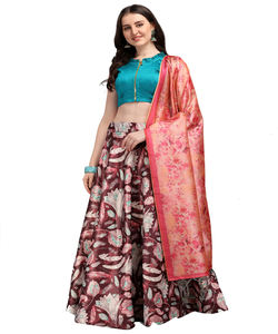 Nouvel arrivage de broderie en filet de soie couleur rose Lehenga Choli avec Dupatta Vêtements pour femmes Meilleur prix Textile Vêtement Alphanumero - Product Image 5