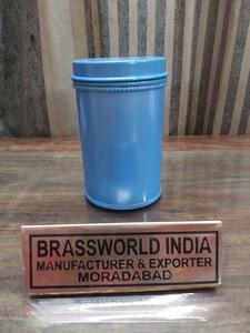 Urna redonda azul con estampado de pata de Mascota de Brassworld India Funeral Supplies - Product Image 2