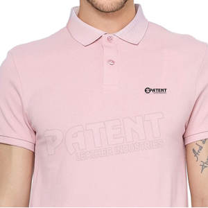 Camiseta de polo de poliéster de manga corta de diseño personalizado para hombre Característica propia Patrón sólido comprimido - Product Image 4